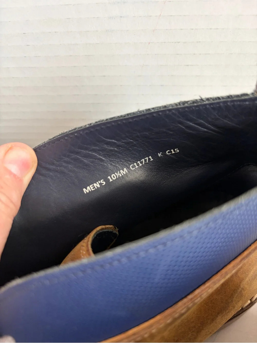 Cole Haan Brown Leather Chukka Boots with Navy Collar